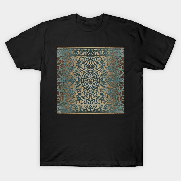 Antique Persian Carpet Blue/Walnut T-Shirt by OialiCreative